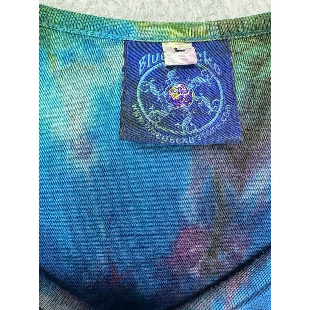 Womens Tie Dye Print Asymmetrical Tunic Top Long Line Pockets V Neck - Picture 6 of 10
